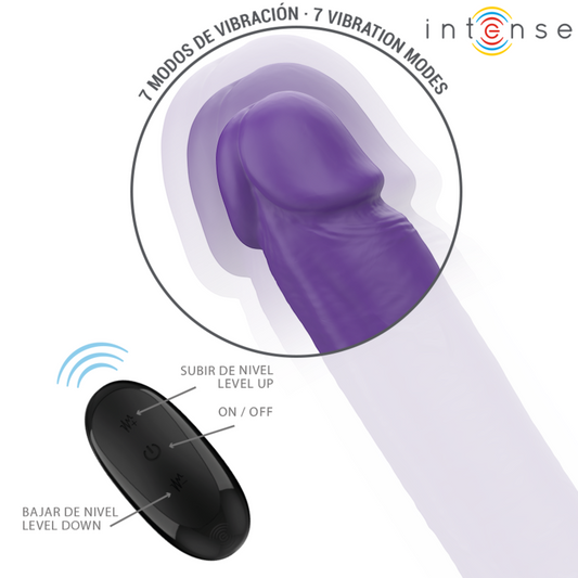 Intense - Dildo Duplo com Vibrador e Controle Remoto