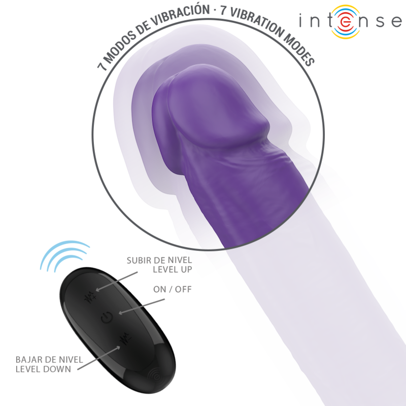 Intense - Dildo Duplo com Vibrador e Controle Remoto