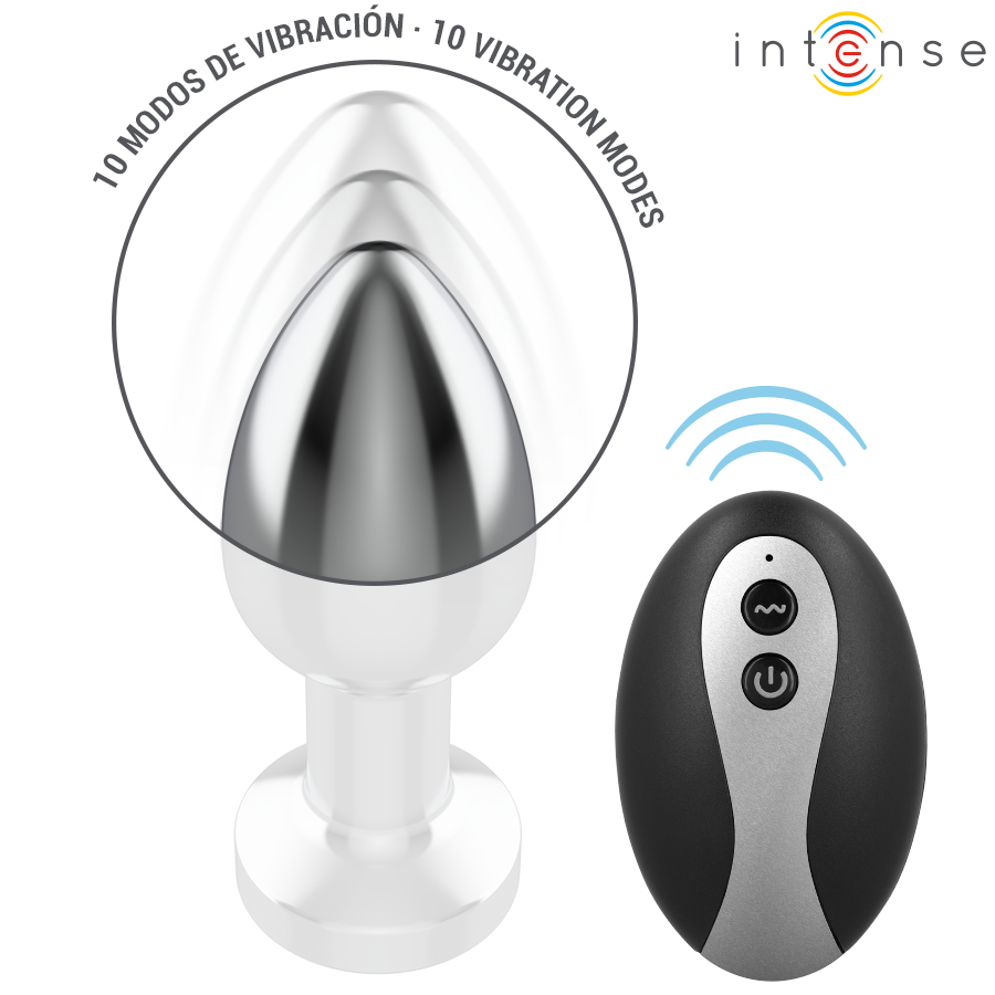 Intense - Plug anal vibratório com LED e controlo remoto